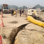 अयोध्या में सड़क निर्माण में की गई अनियमितता परिक्रमा मार्ग धंसा