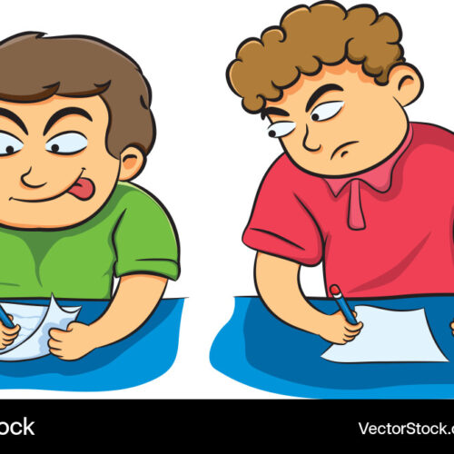 student cheat a friend vector 4122637 विश्वविद्यालय की परीक्षा में नकल का खुलासा, उड़न दस्ते ने दबोचे 12 नकलची