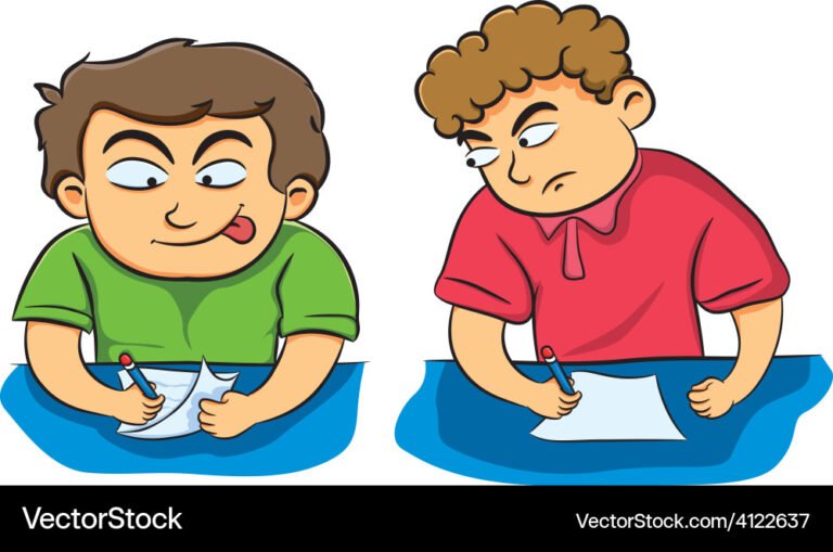 student-cheat-a-friend-vector-4122637