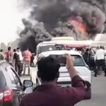 रायबरेली में बड़ा सड़क हादसा: बाइक की टक्कर के बाद बस में लगी आग, यात्रियों ने कूदकर बचाई जान