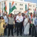 हर घर तिरंगा अभियान के अंतर्गत एम्स रायबरेली में तिरंगा मार्च